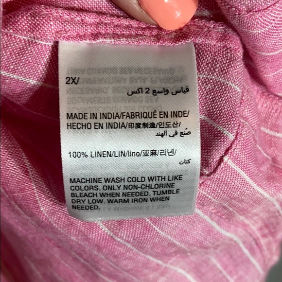 NWT Charter Club Lenin Pop Over Blouse 2X - Picture 4 of 6